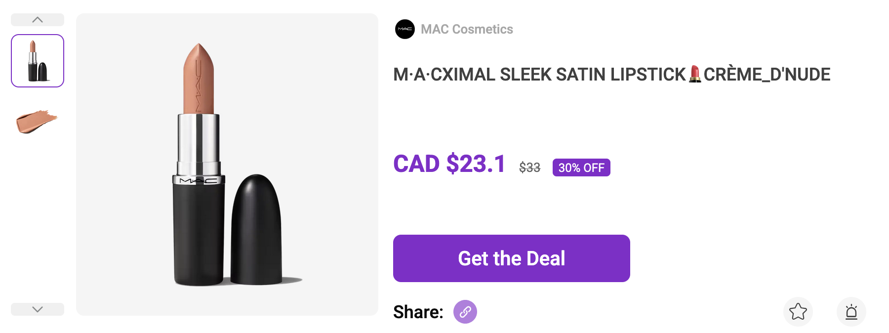 M·A·CXIMAL SLEEK SATIN LIPSTICK CRÈME_D'NUDE